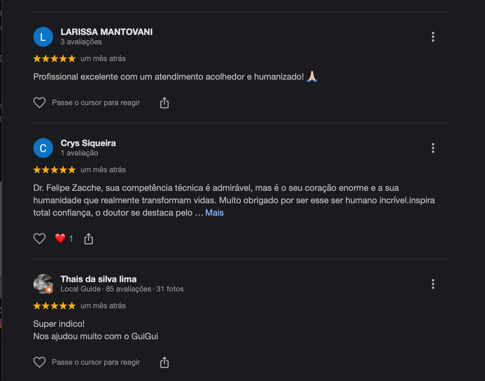 Depoimentos — Google